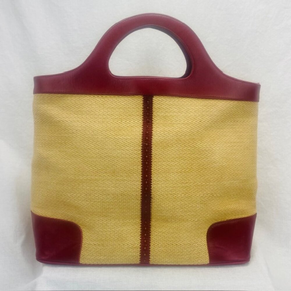 Rafe New York Tote Satchel Bag - Red Tan 16" X 11" - Picture 6 of 16